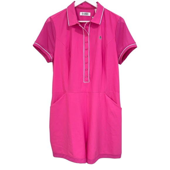 Original Penguin Women's Veronica Romper with Mesh Sleeves Size Large Womens NWT - Picture 2 of 13